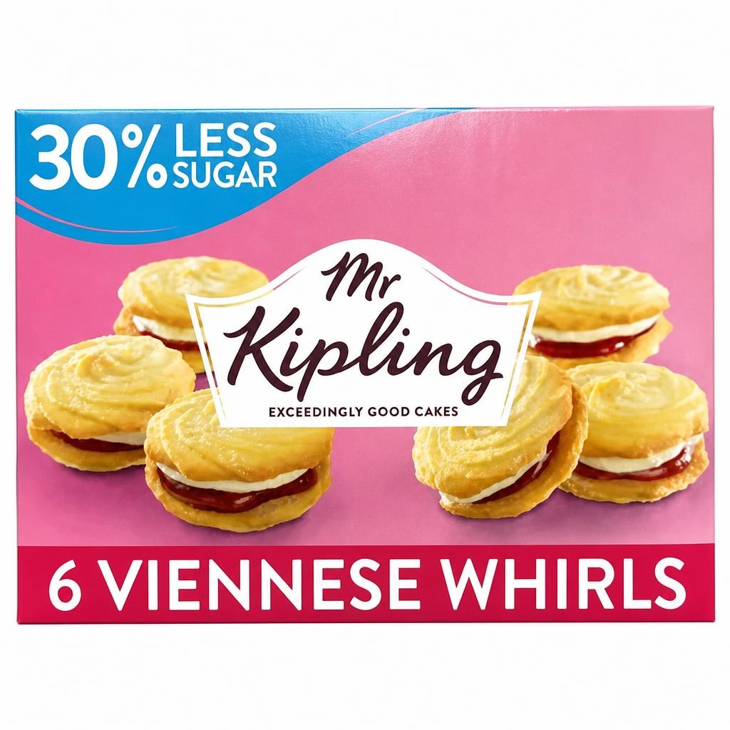 Mr Kipling Reduced Sugar Viennese Whirls Cakes 6 Pack