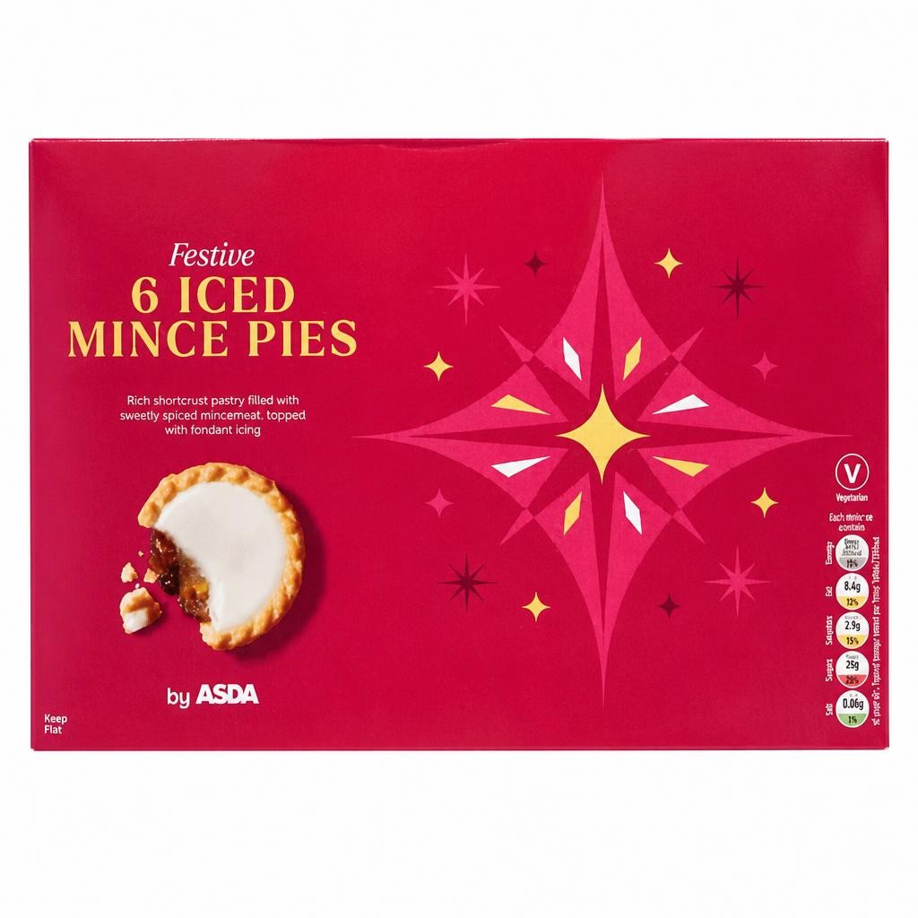 ASDA Festive 6 Iced Mince Pies