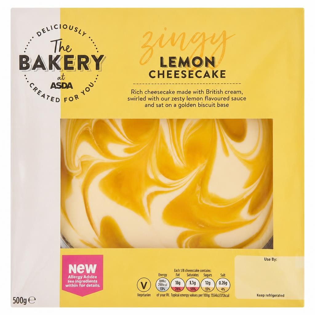 The BAKERY at ASDA The Bakery at  Zingy Lemon Cheesecake 500g