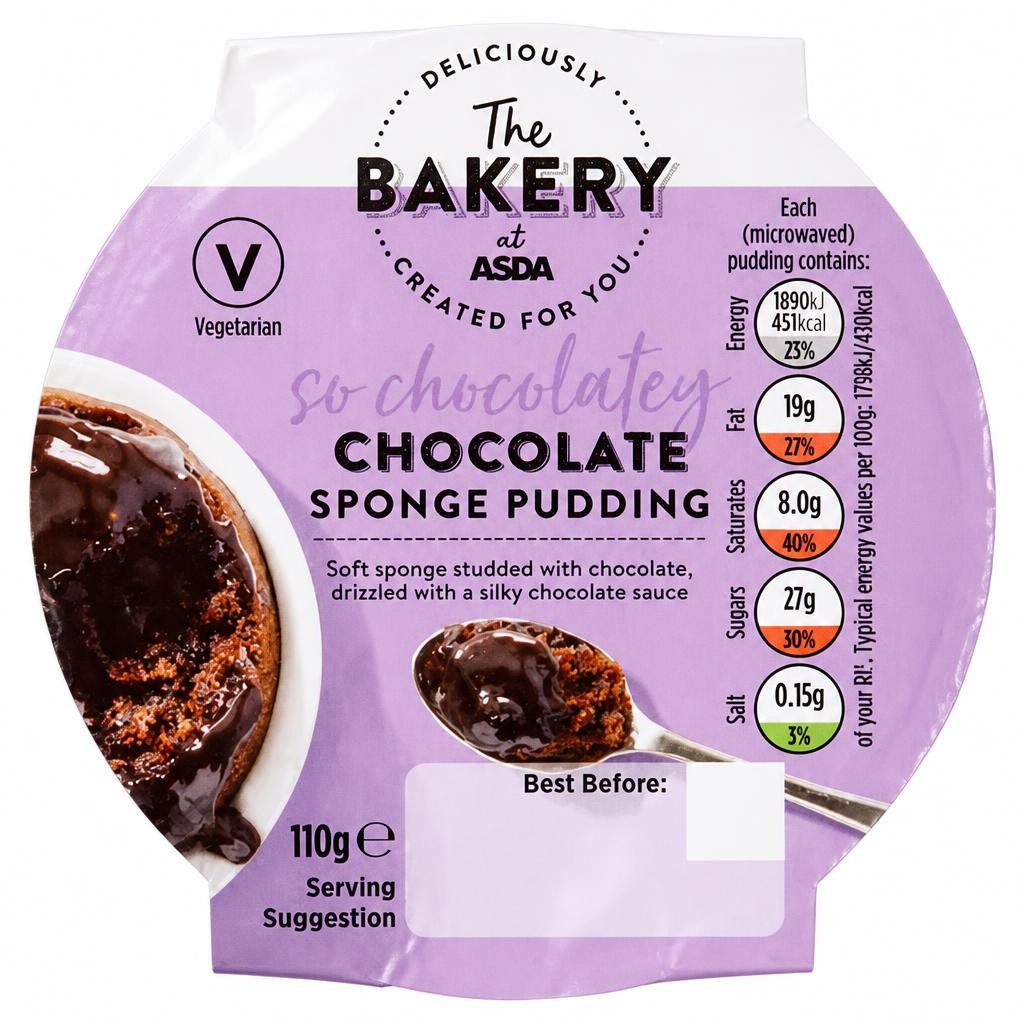 ASDA The Bakery Classic Chocolate Sponge Pudding 110g