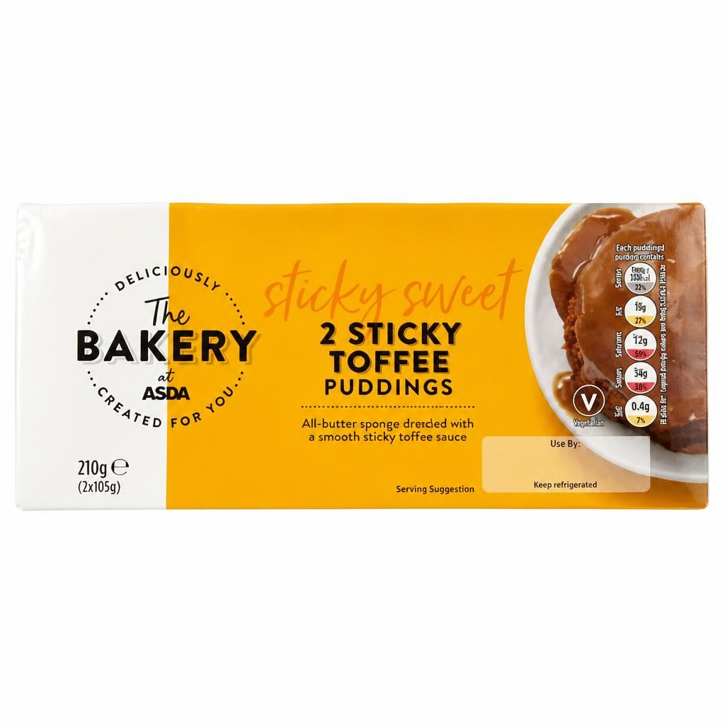 The BAKERY at ASDA The Bakery Sticky Toffee Puddings 2 x 105g (210g)