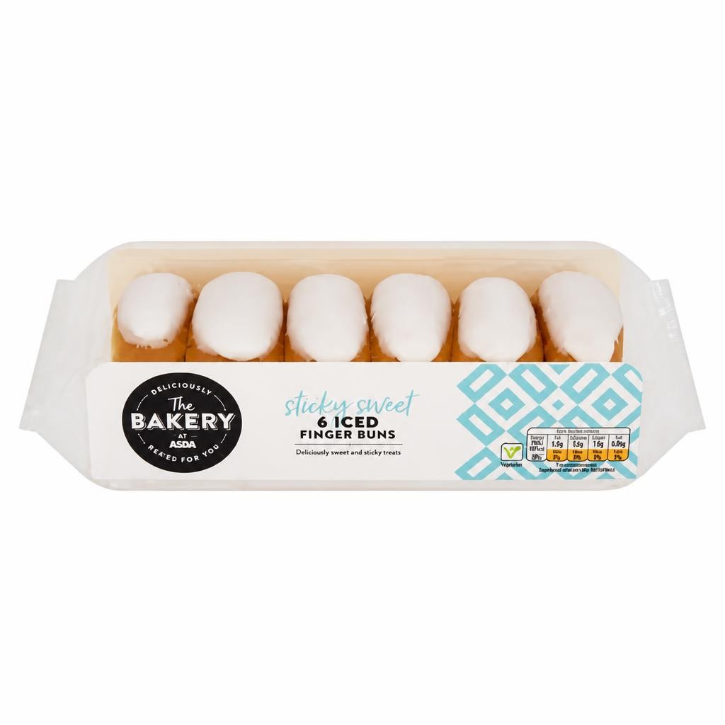 The BAKERY at ASDA 6 Iced Finger Buns
