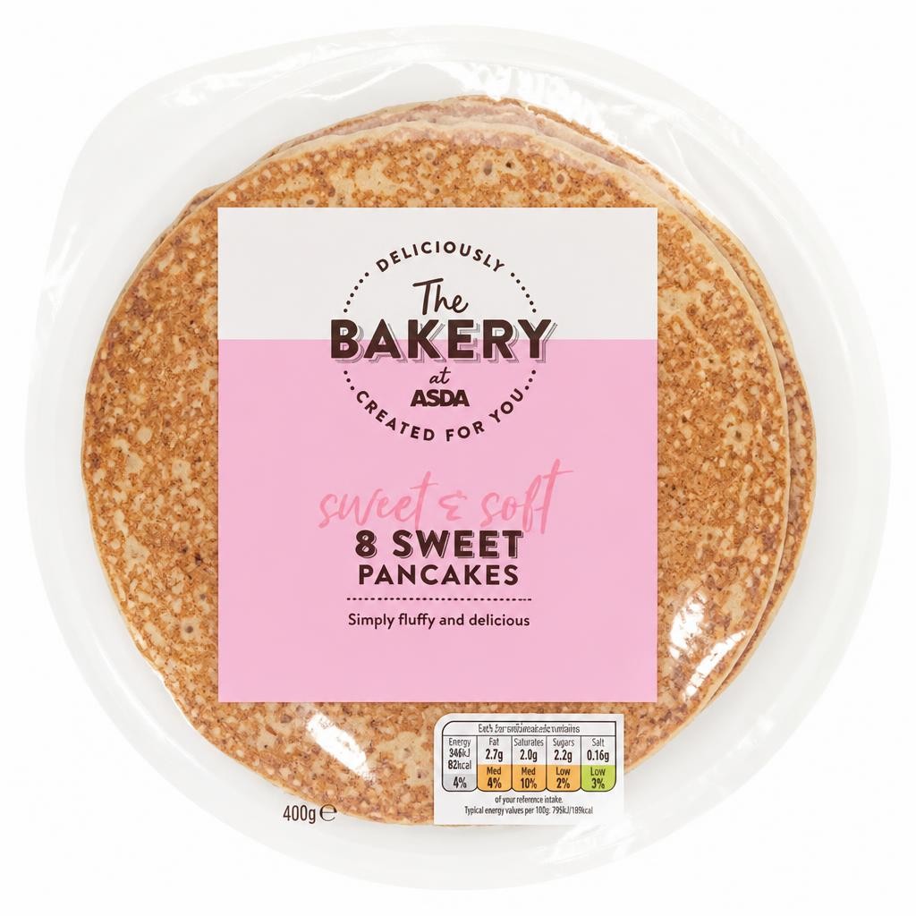 The BAKERY at ASDA The Bakery 8 Sweet Pancakes 480g