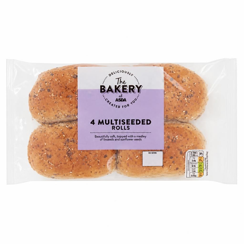 The BAKERY at ASDA The Bakery 4 Multiseeded Rolls