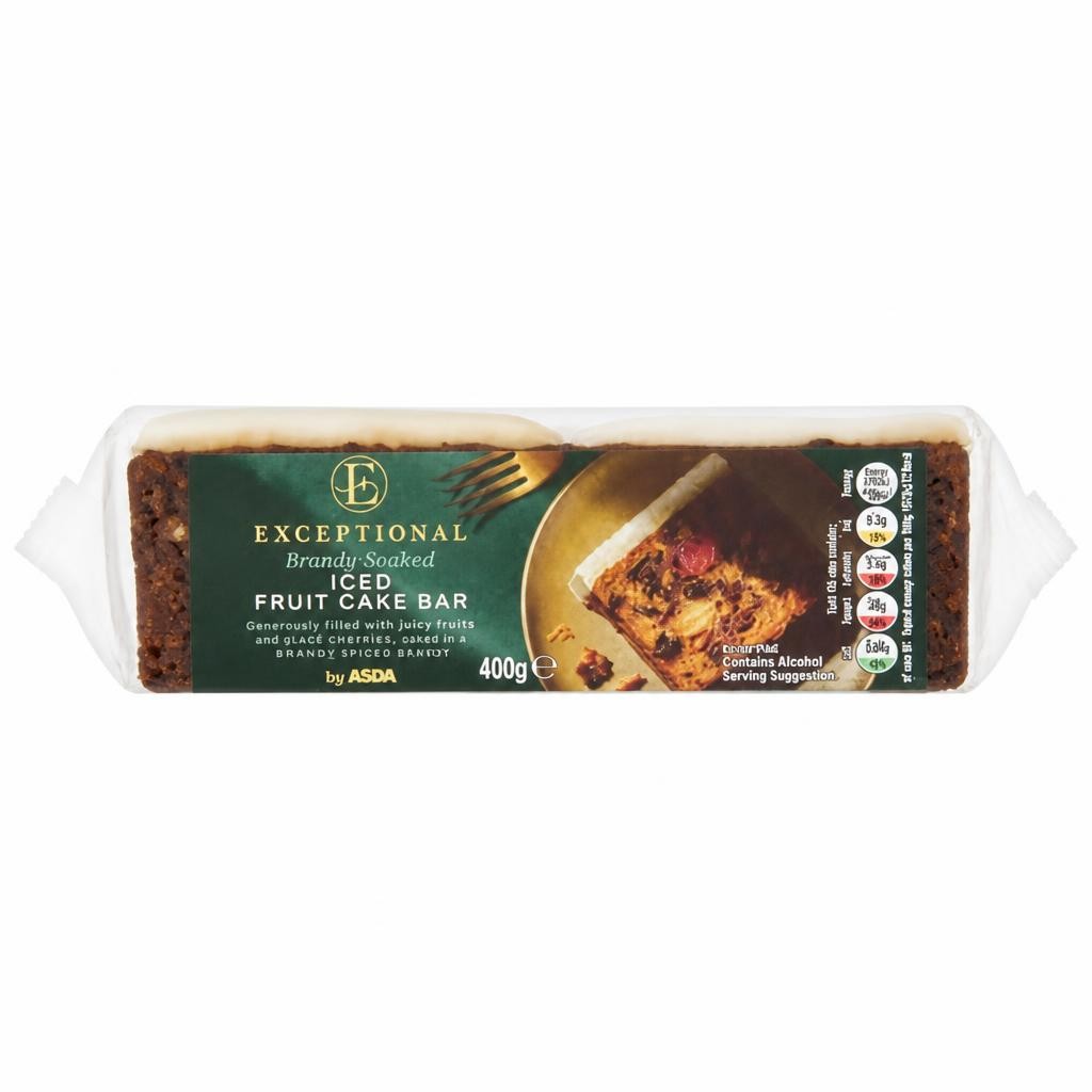 Exceptional by ASDA Brandy-Soaked Iced Fruit Cake Bar 400g