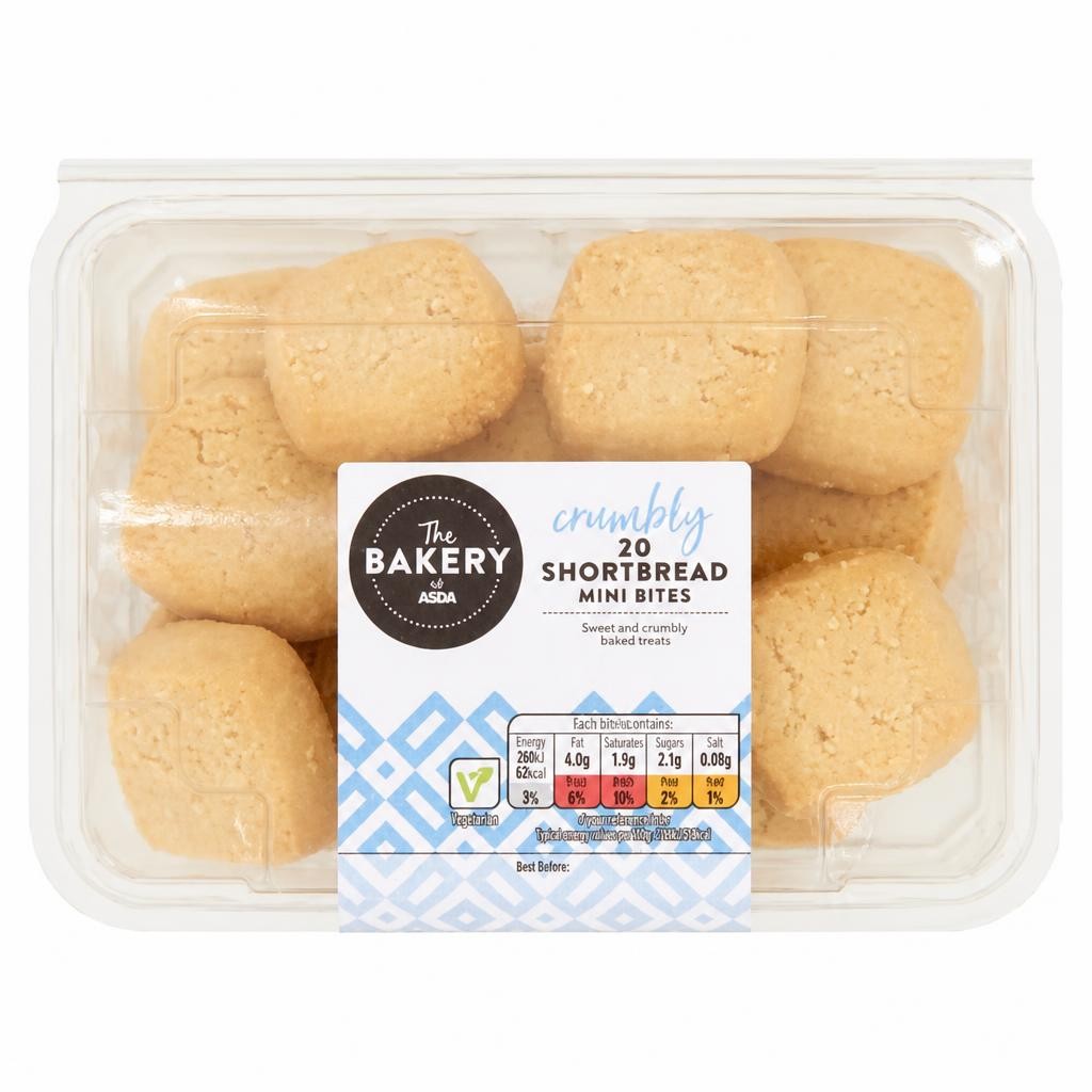 The BAKERY at ASDA The Bakery at  20 Crumbly Shortbread Mini Bites 220g