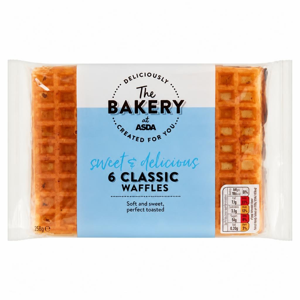 ASDA The Bakery 6 Classic Waffles 250g