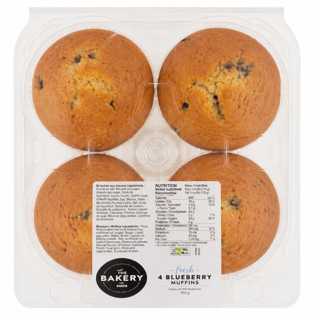 The BAKERY at ASDA 4 Blueberry Muffins