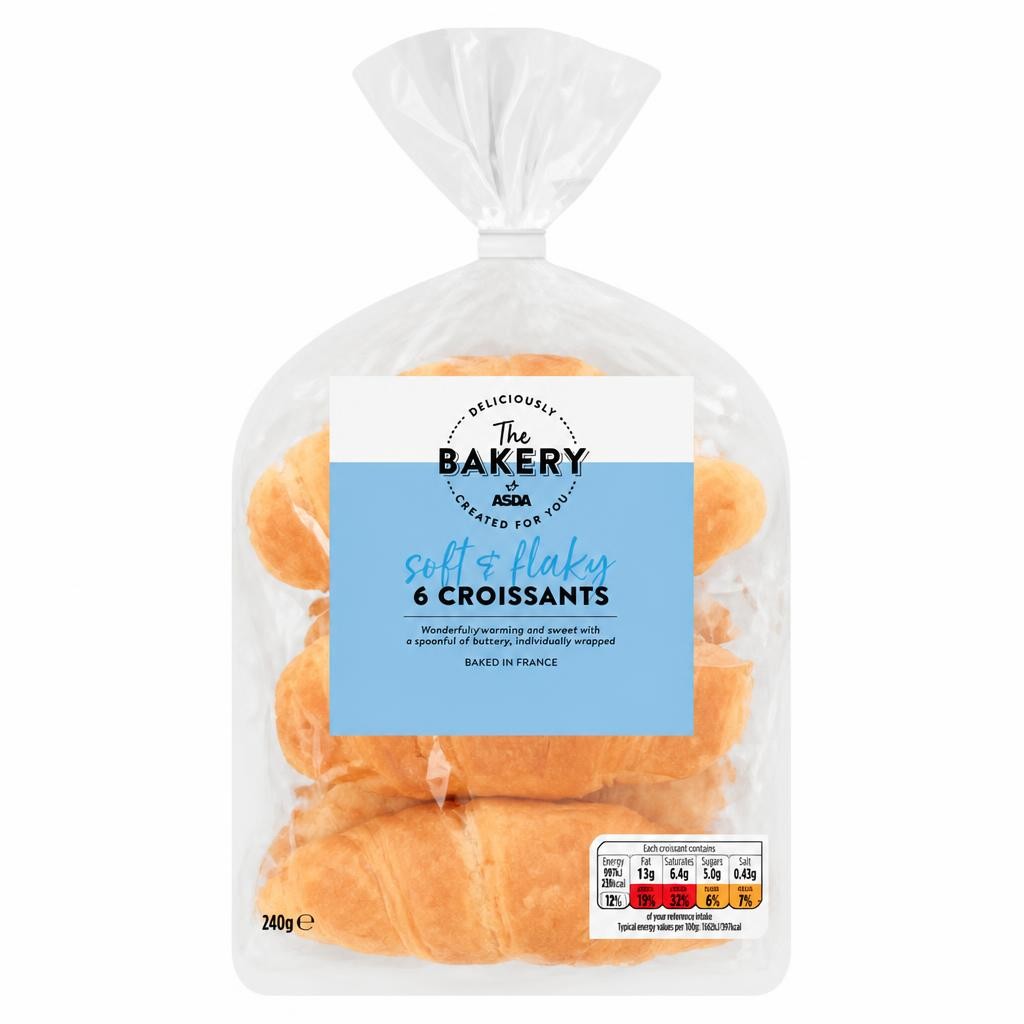 The BAKERY at ASDA The Bakery 6 Croissants 240g
