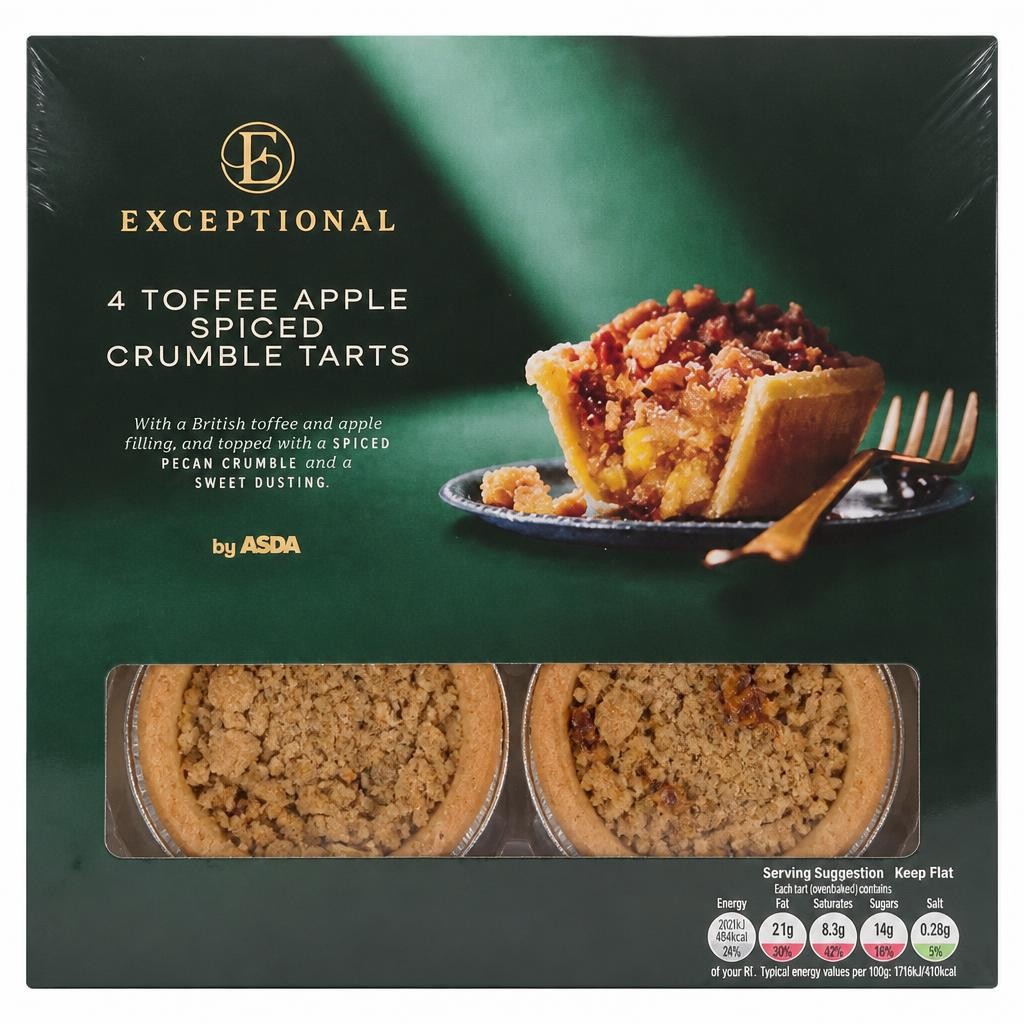 Exceptional by ASDA 4 Toffee Apple Spiced Crumble Tarts