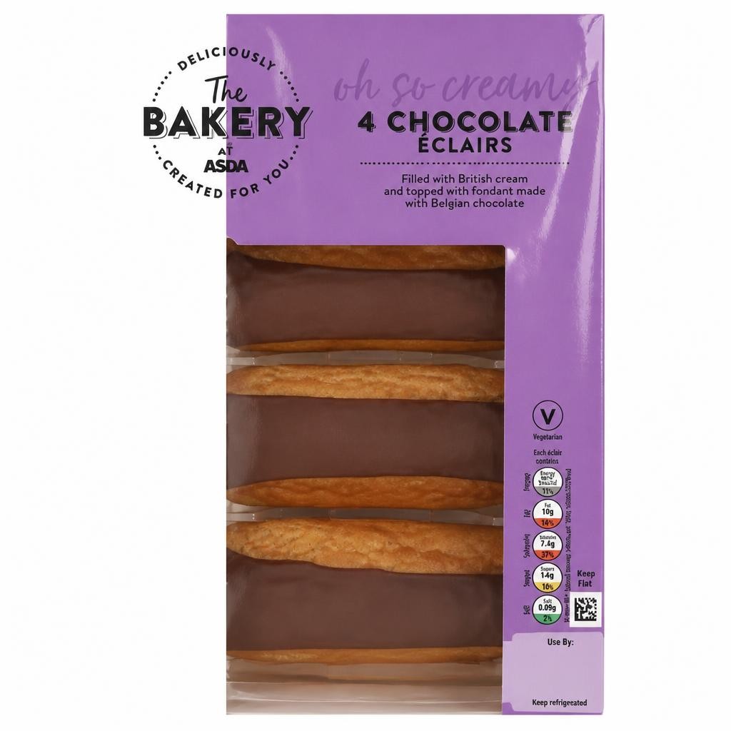 The BAKERY at ASDA 4 Chocolate Éclairs