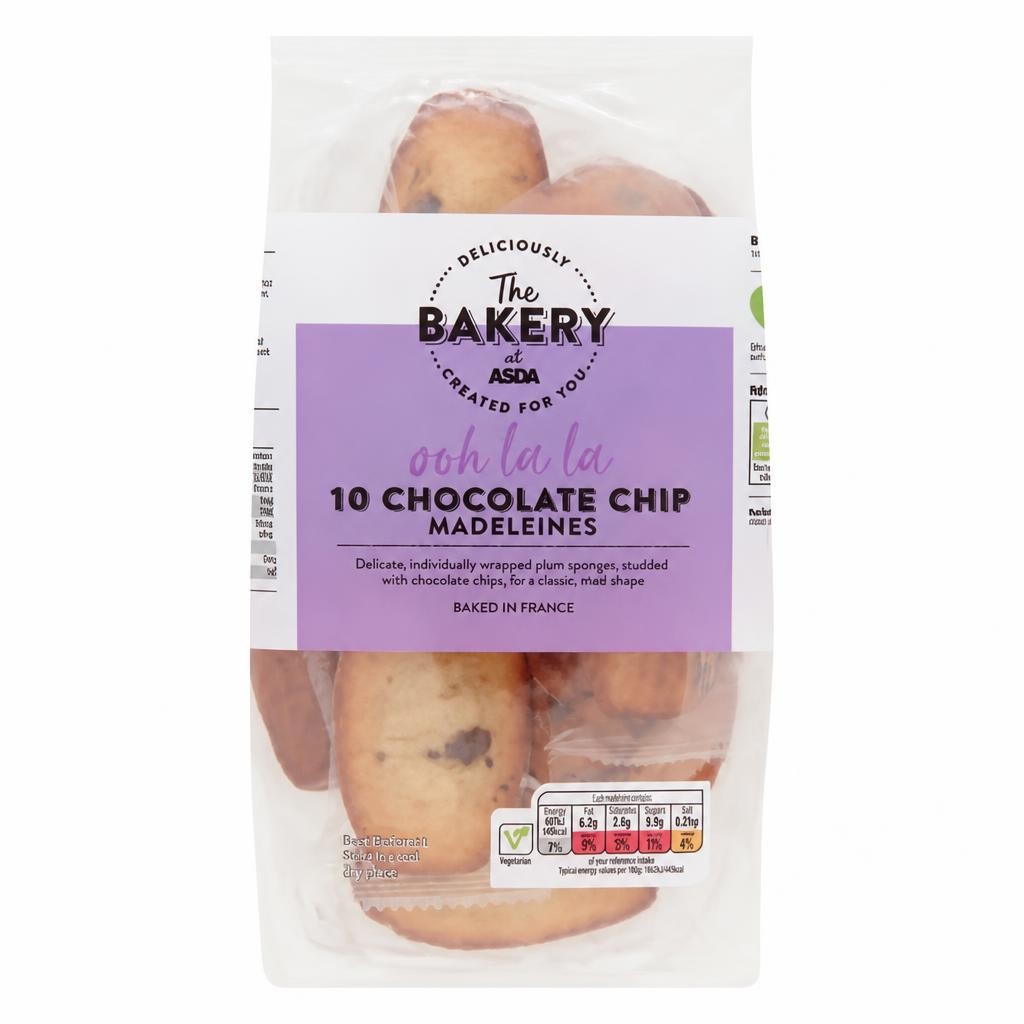 The BAKERY at ASDA The Bakery  10 Chocolate Chip Madeleines 250g