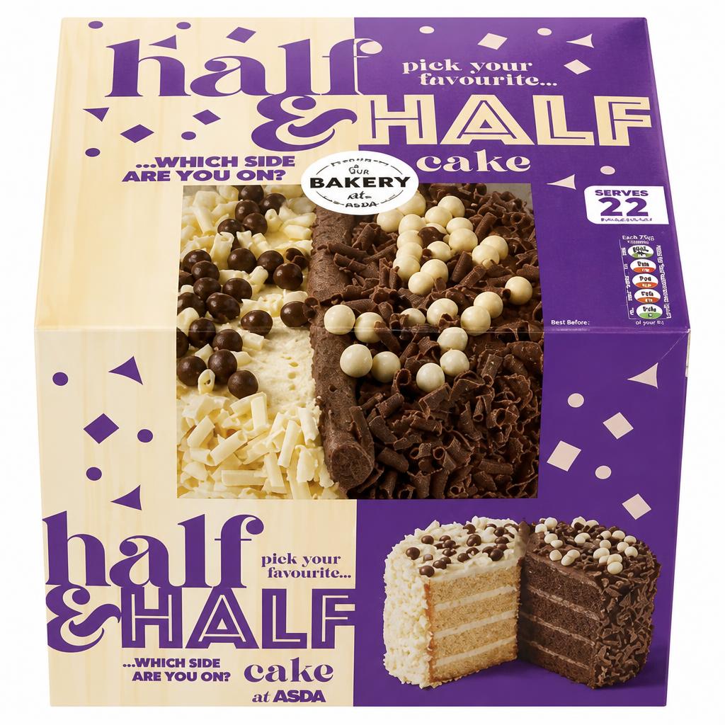 The BAKERY at ASDA The Bakery at  Half & Half Cake
