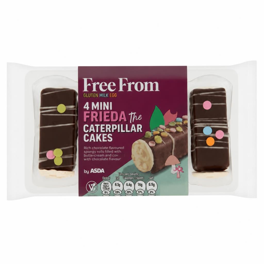 Free From by Asda 4 Mini Frieda The Caterpillar Cakes 160g