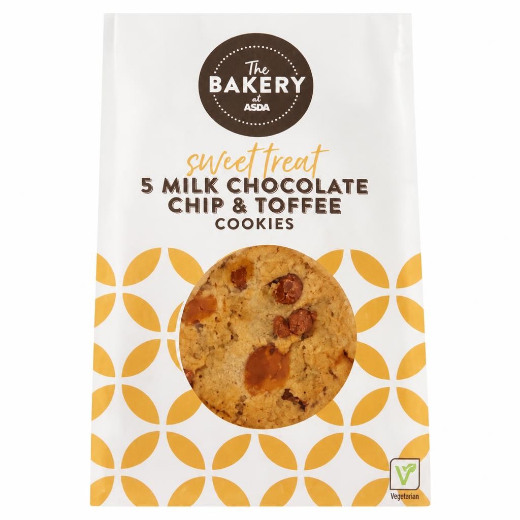 The BAKERY at ASDA The Bakery 5 Milk Chocolate Chip & Toffee Cookies