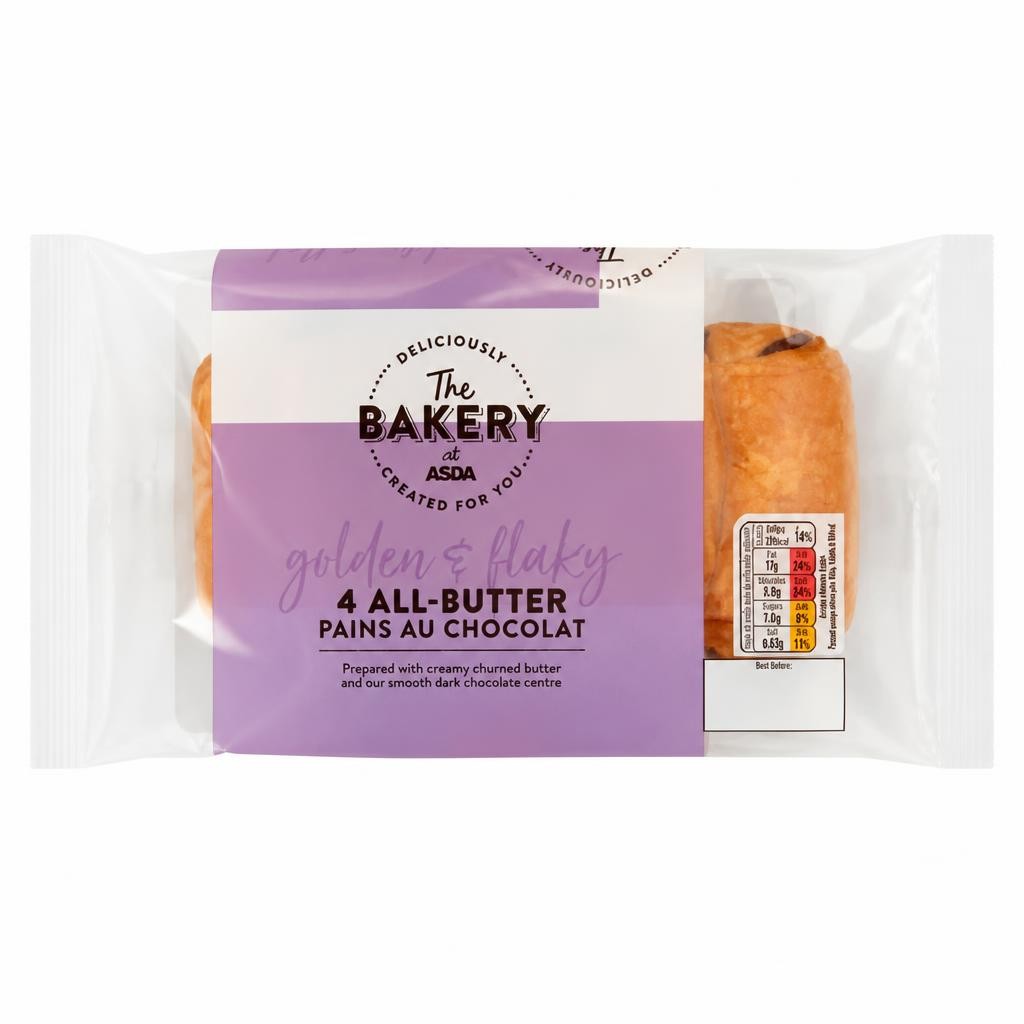 The BAKERY at ASDA The Bakery 4 All-Butter Pains Au Chocolat