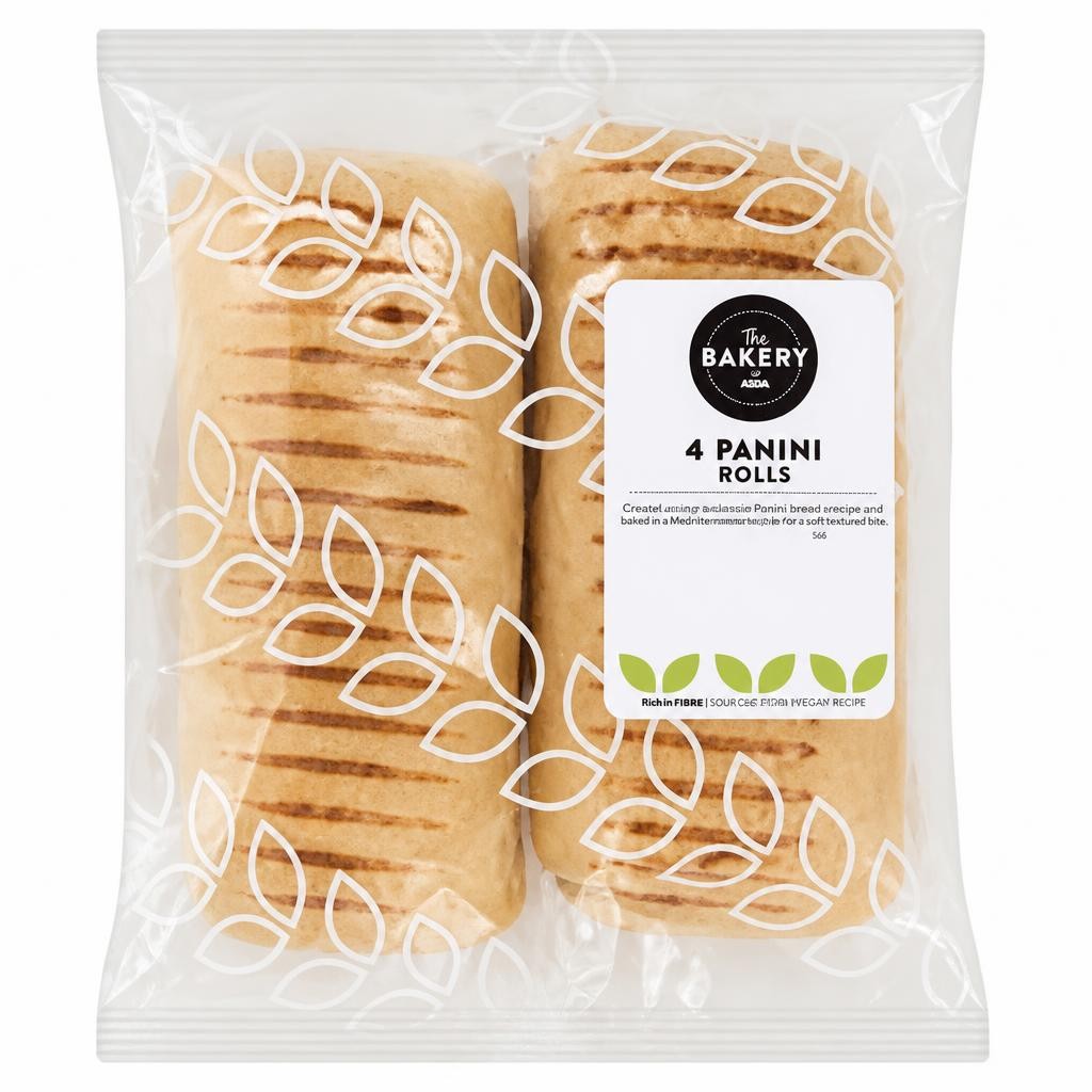 The BAKERY at ASDA The Bakery at  4 Panini Rolls