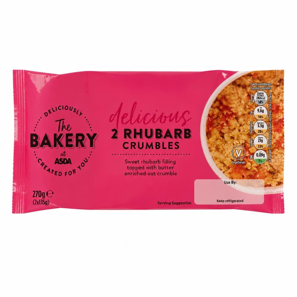 The BAKERY at ASDA The Bakery at  Delicious Rhubarb Crumbles 2 x 135g (270g)