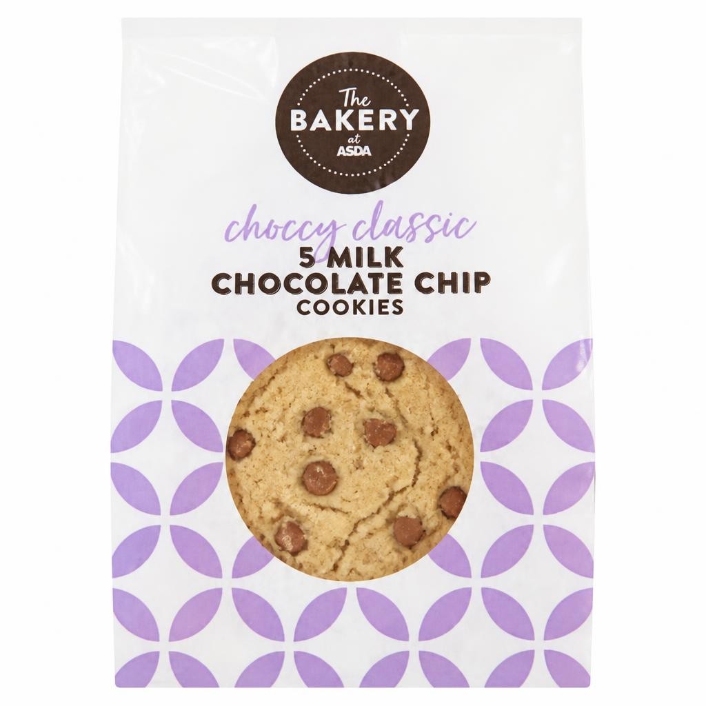 The BAKERY at ASDA The Bakery 5 Milk Chocolate Chip Cookies
