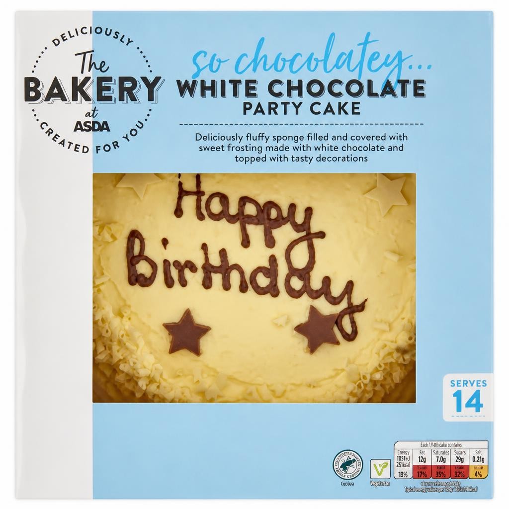 The BAKERY at ASDA The Bakery White Chocolate Party Cake
