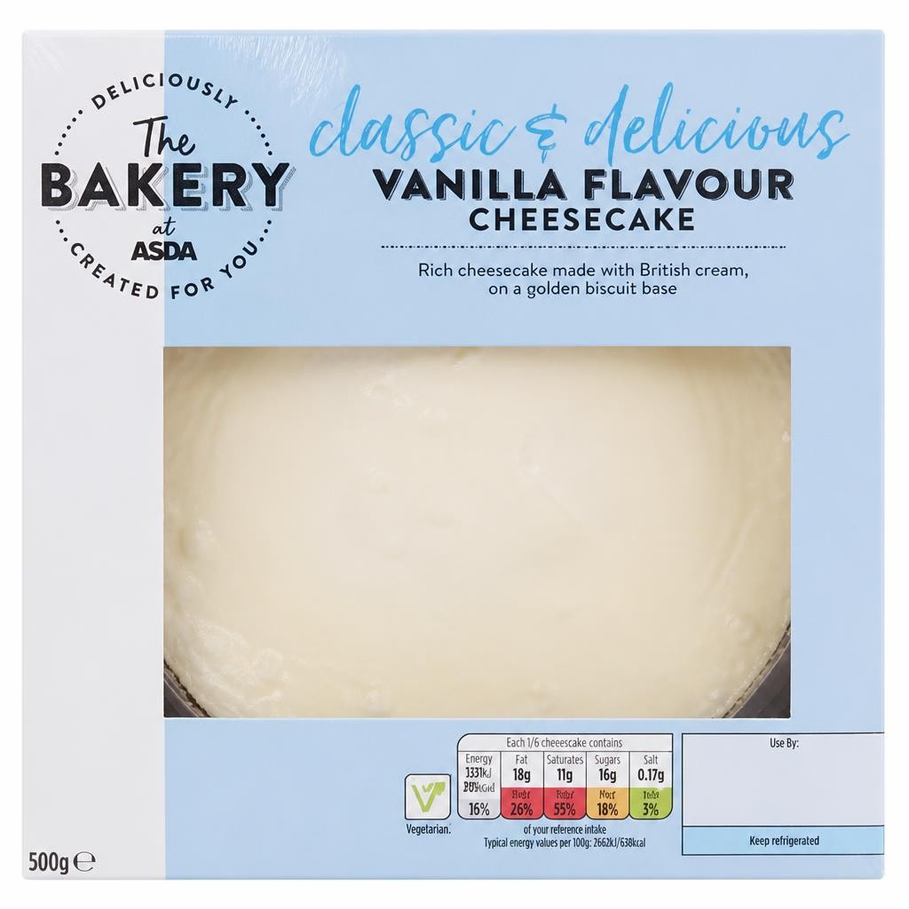 The BAKERY at ASDA The Bakery Vanilla Flavour Cheesecake 500g