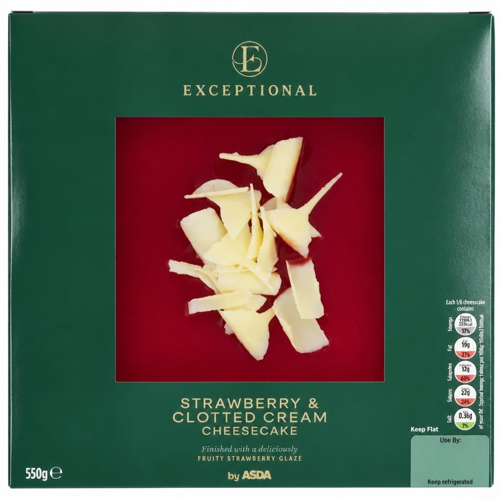 Exceptional by ASDA Strawberry & Clotted Cream Cheesecake 550g