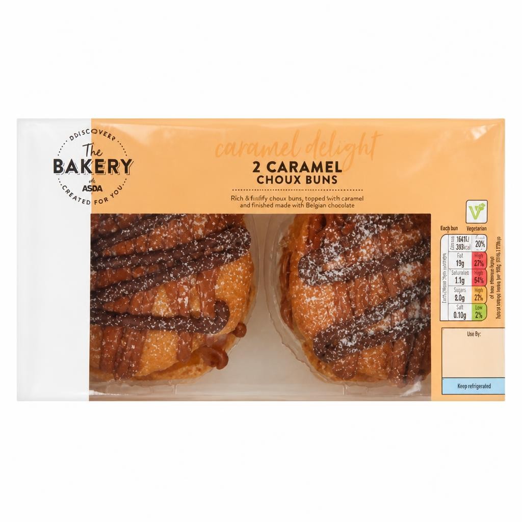 The BAKERY at ASDA The Bakery at  2 Caramel Choux Buns