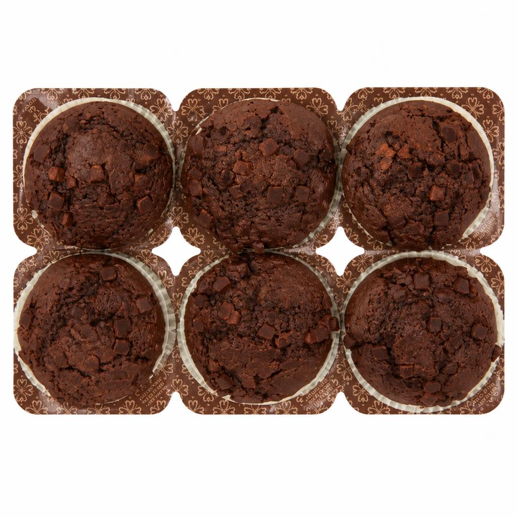 ASDA The Bakery 6 Double Choc Muffins