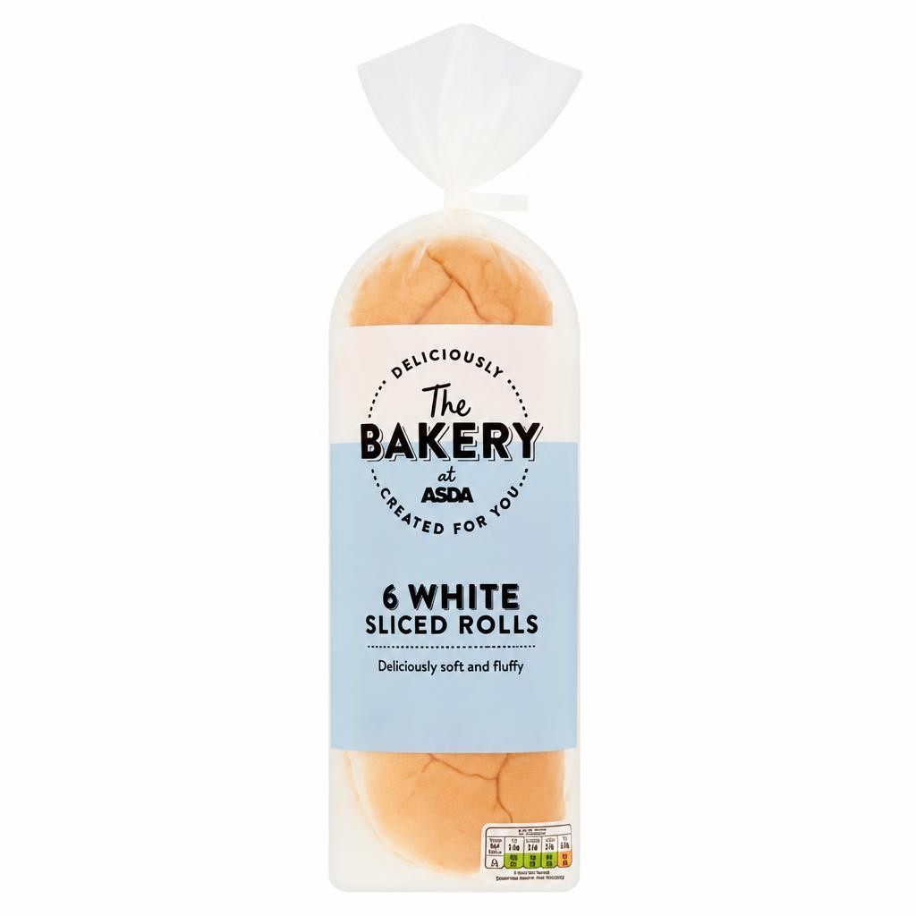 The BAKERY at ASDA The Bakery 6 White Sliced Rolls