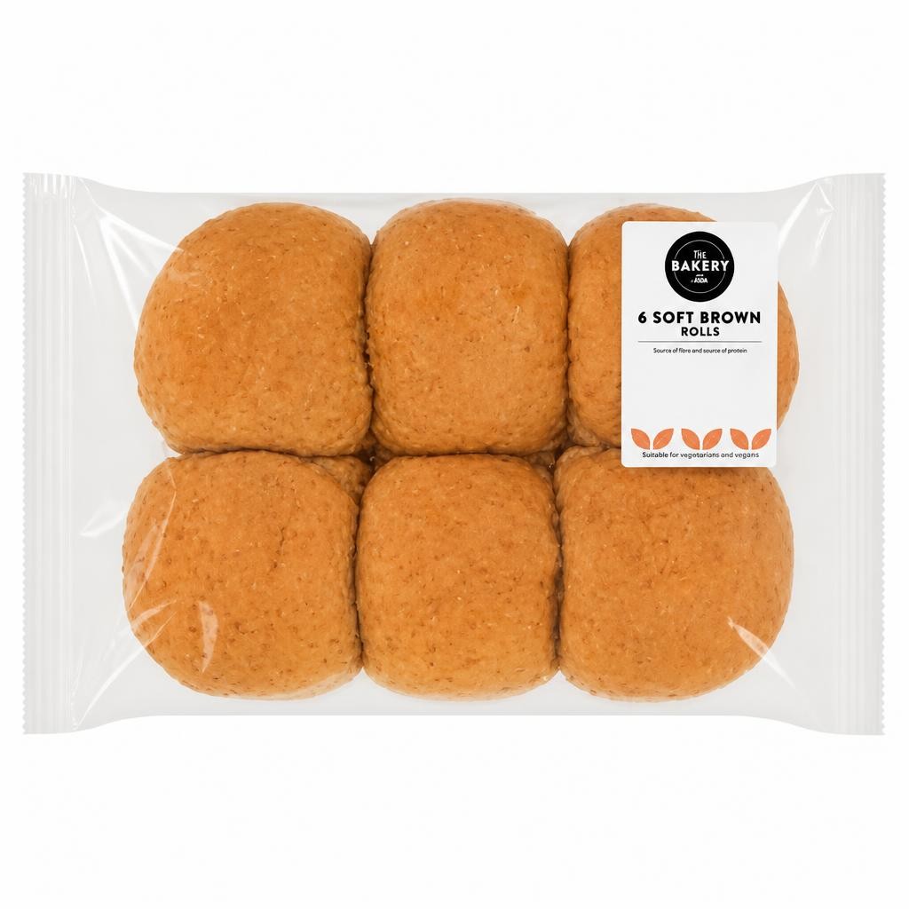 The BAKERY at ASDA The Bakery at  6 Soft Brown Rolls