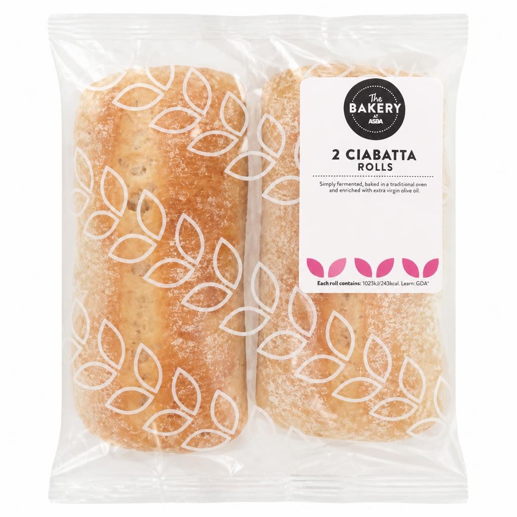 The BAKERY at ASDA The Bakery at  2 Ciabatta Rolls