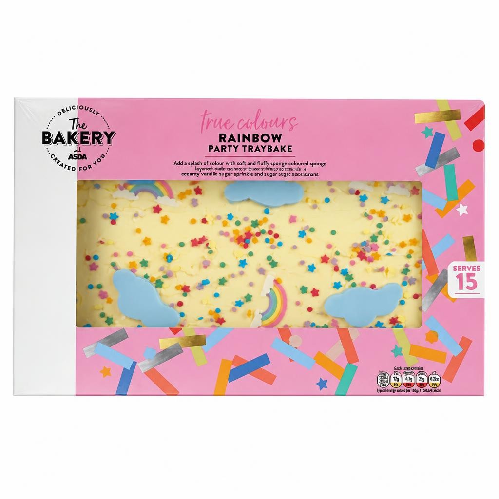 The BAKERY at ASDA The Bakery True Colours Rainbow Party Traybake
