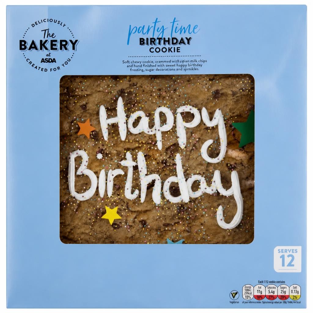 The BAKERY at ASDA The Bakery at  Party Time Birthday Cookie