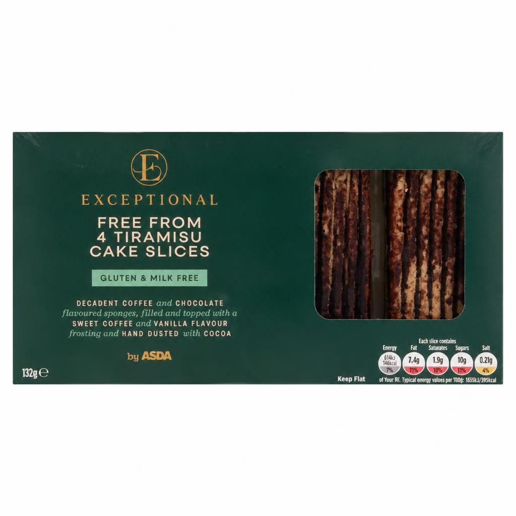 Exceptional by ASDA Free From 4 Tiramisu Cake Slices 132g