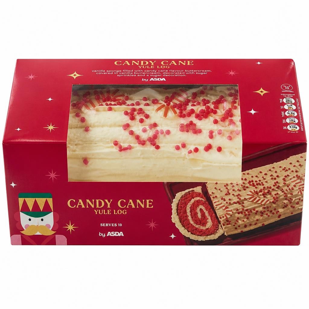 ASDA Candy Cane Yule Log