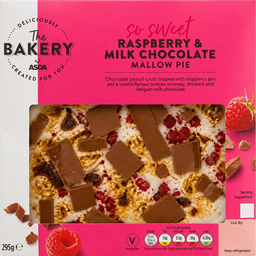 ASDA The Bakery at  So sweet Raspberry & Milk Chocolate Mallow Pie 295g