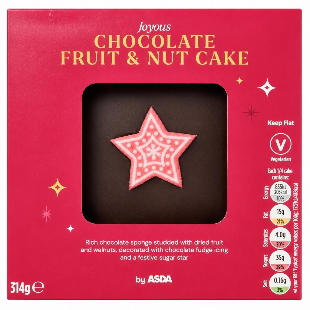 ASDA Joyous Chocolate Fruit & Nut Cake 314g