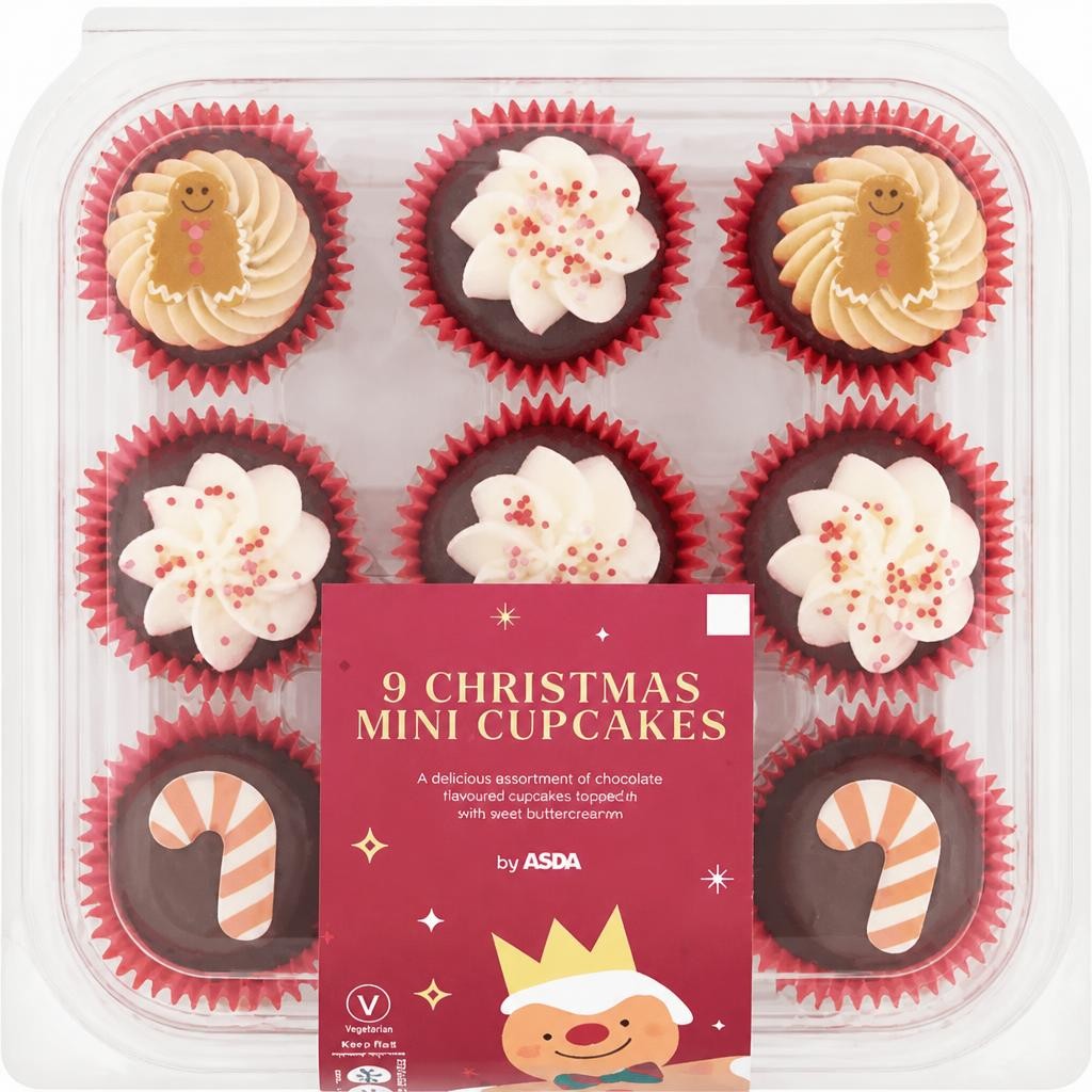 ASDA 9 Christmas Mini Cupcakes
