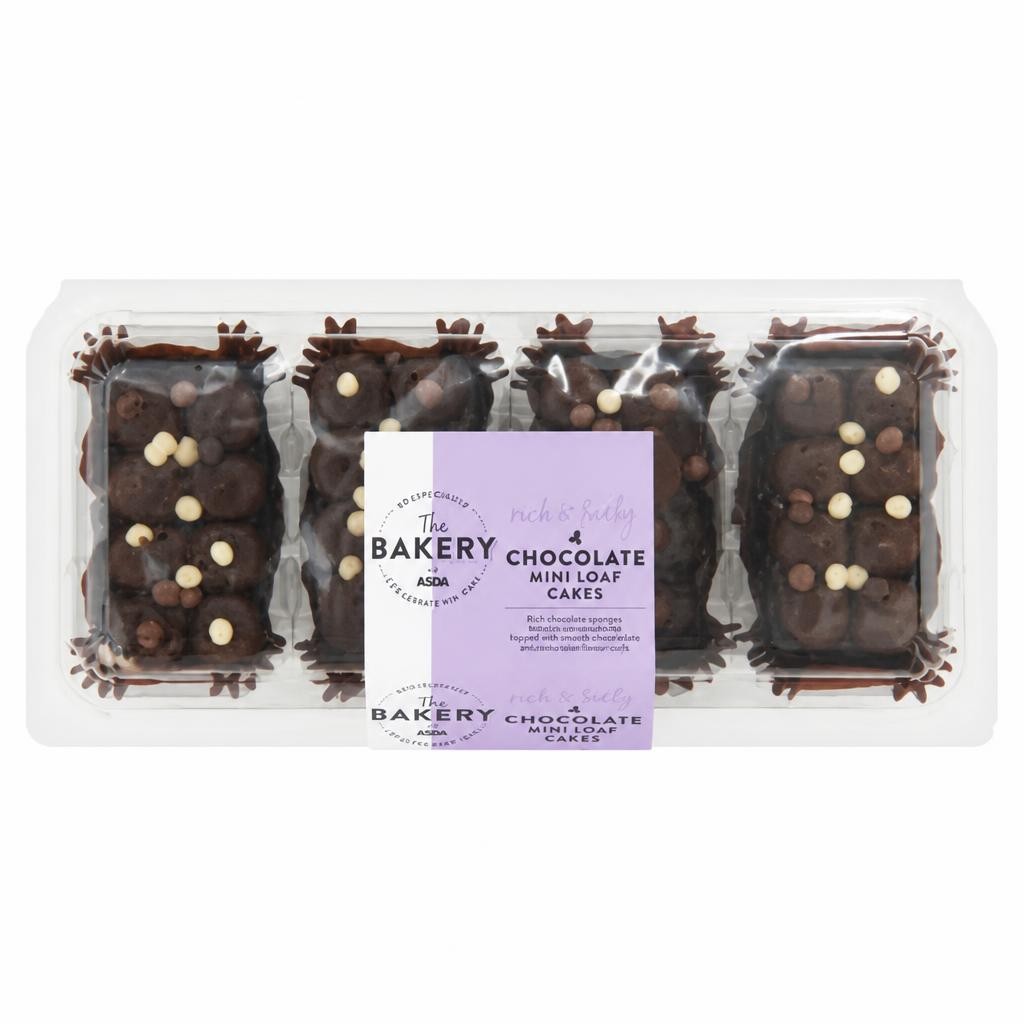 The BAKERY at ASDA 4 Chocolate Mini Loaf Cakes