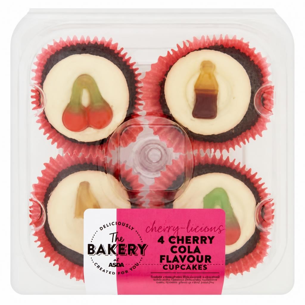 The BAKERY at ASDA The Bakery at ASDA 4 Cherry Cola Flavour Cupcakes