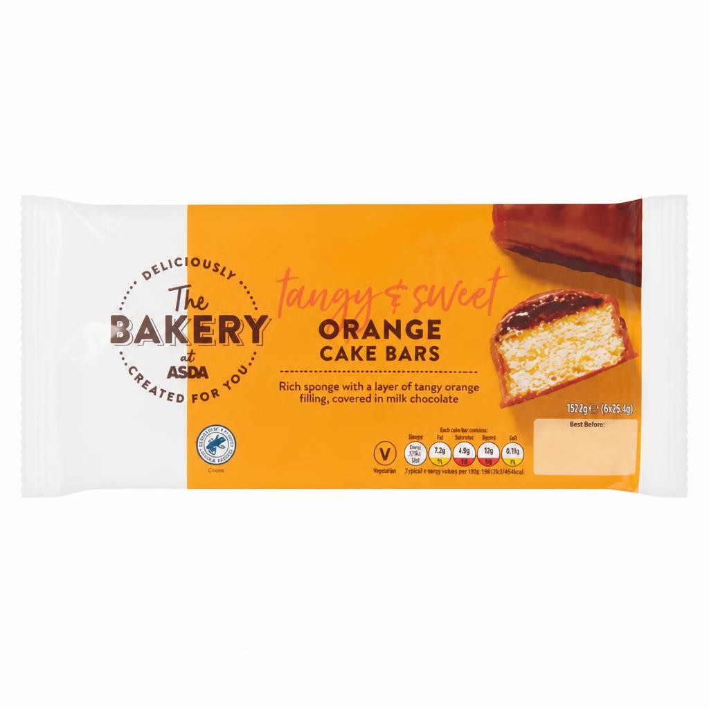 The BAKERY at ASDA The Bakery at  Orange Cake Bars 5 x 24.5g (122.5g)
