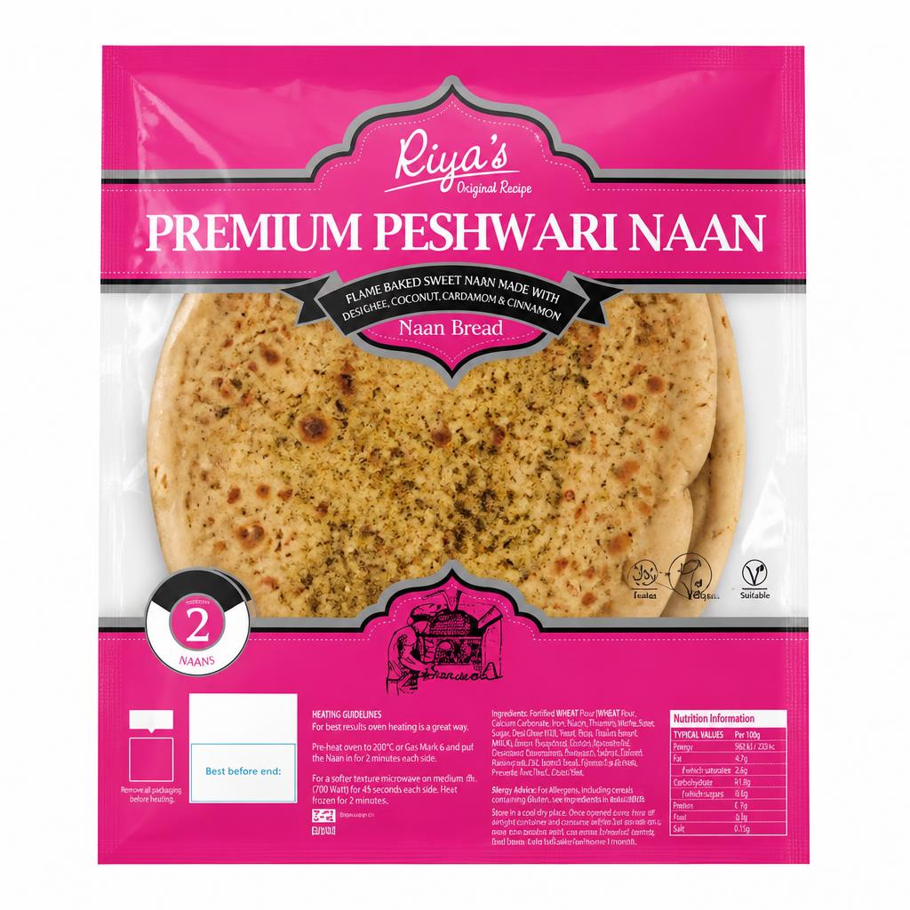 Riya's 2 Premium Peshwari Naan Bread