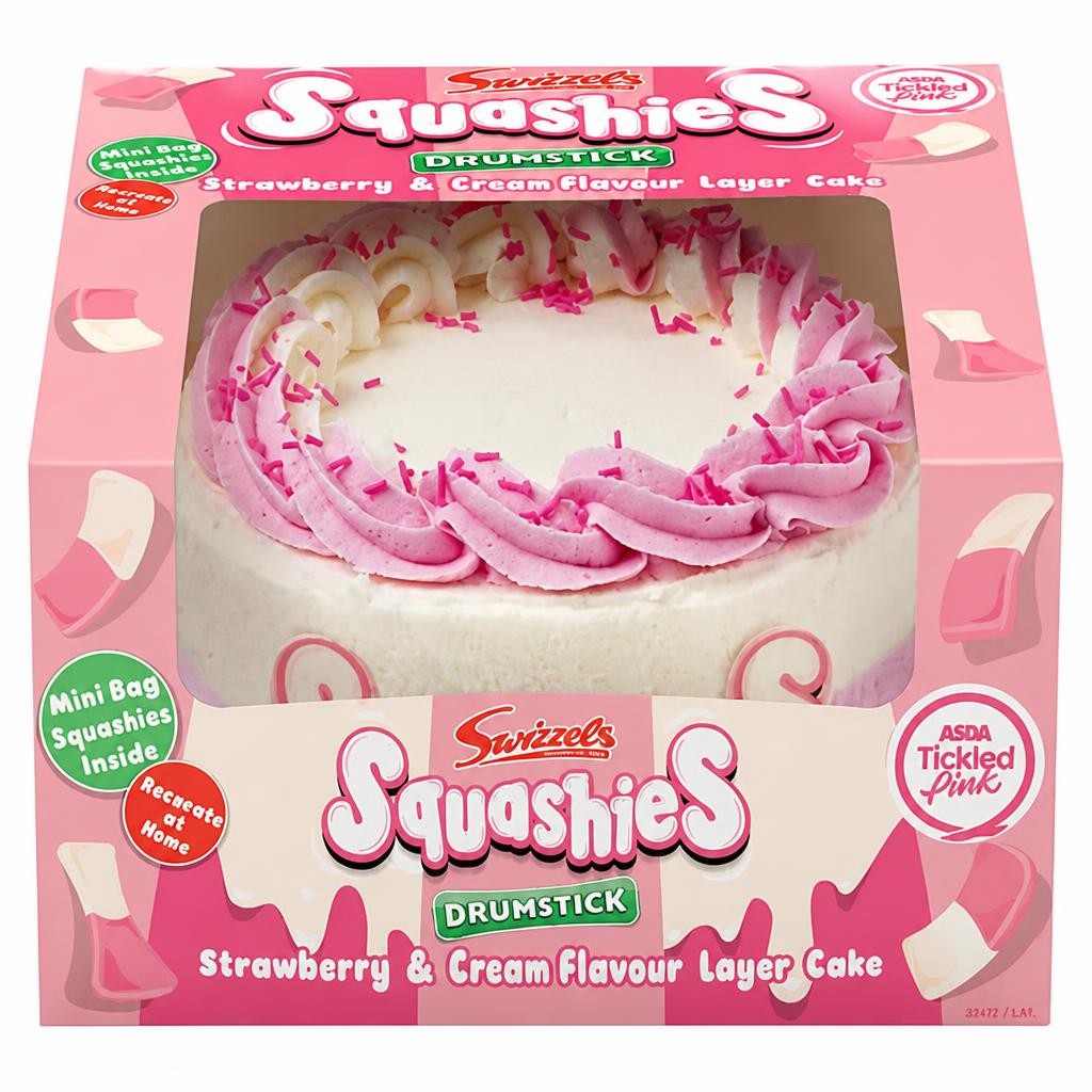 Swizzels Squashies Drumstick Strawberry & Cream Flavour Layer Cake