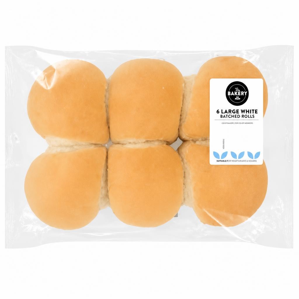 The BAKERY at ASDA The Bakery at  6 Large White Batched Rolls