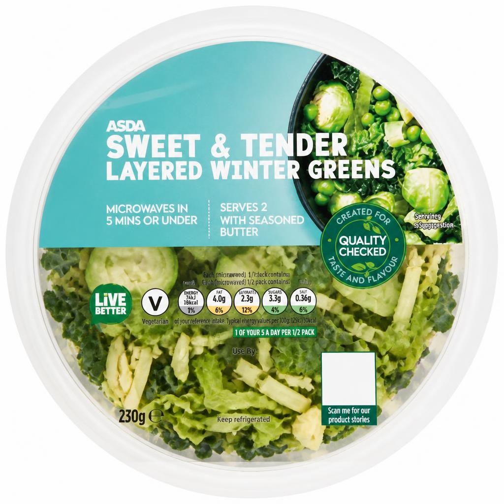 ASDA Sweet & Tender Layered Winter Greens 230g