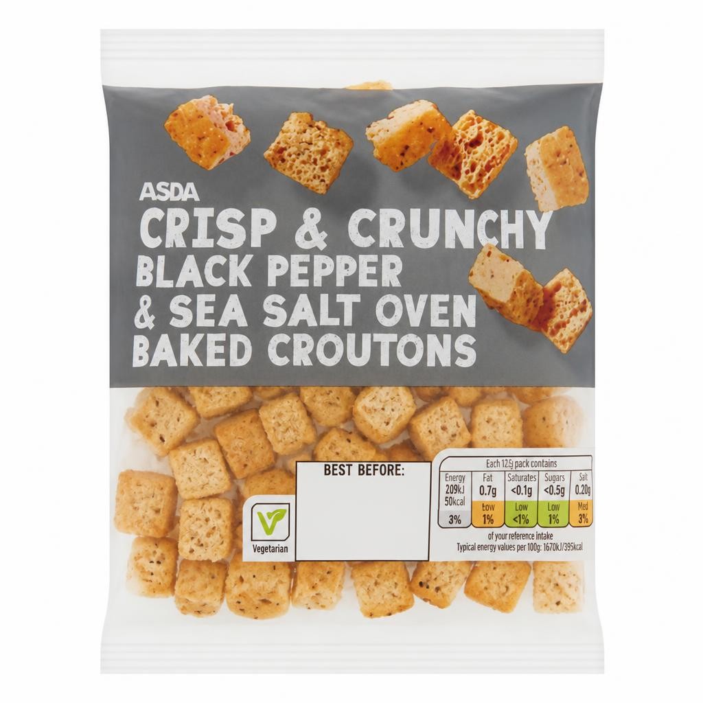 ASDA Black Pepper & Sea Salt Oven Baked Croutons 40g