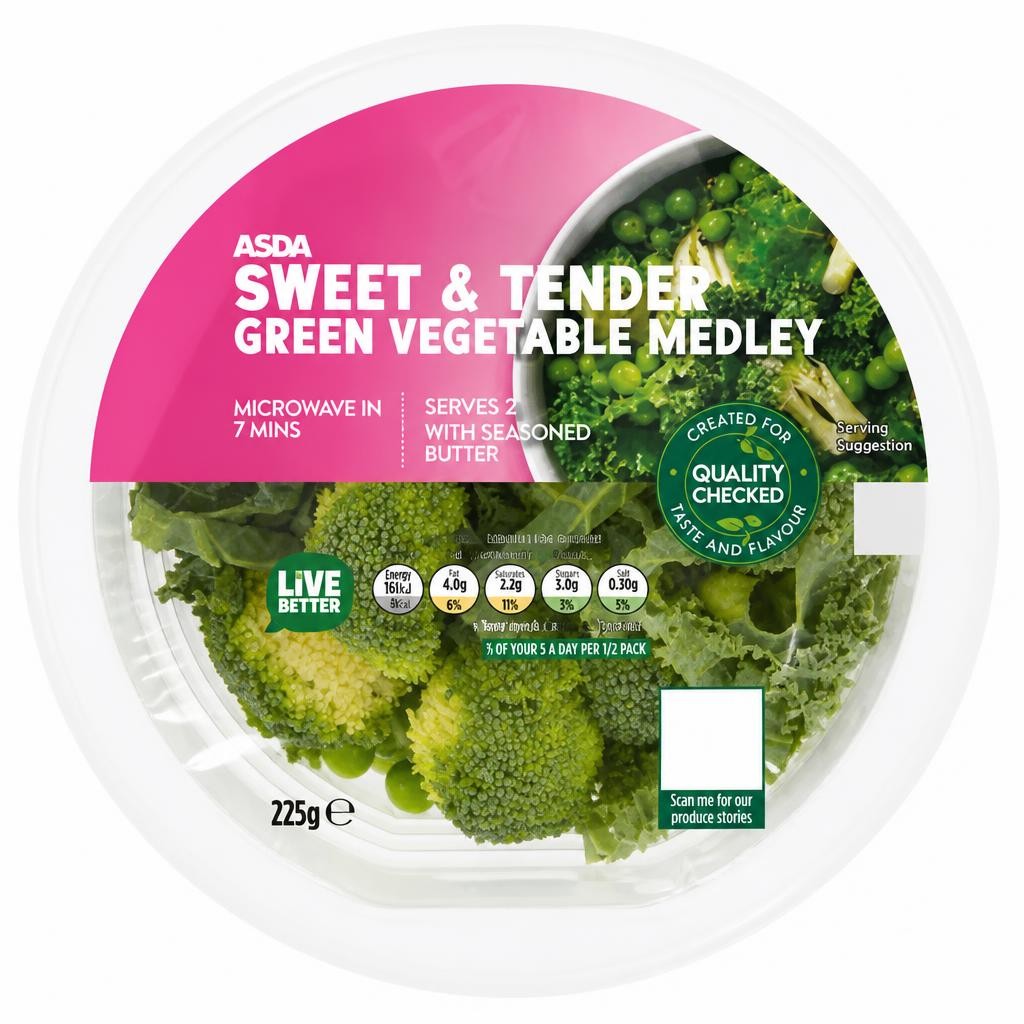 ASDA Sweet & Tender Green Vegetable Medley 225g