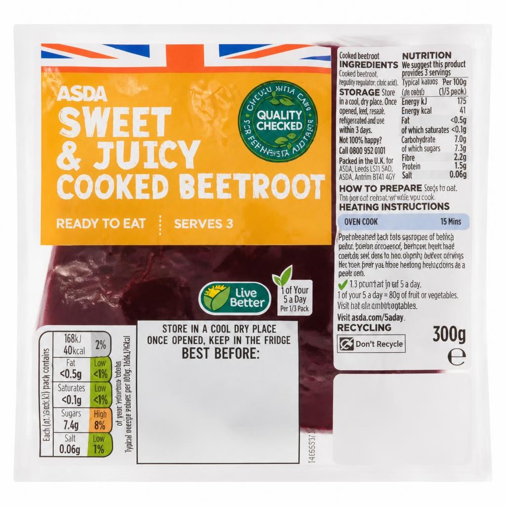 ASDA Sweet & Juicy Cooked Beetroot 300g