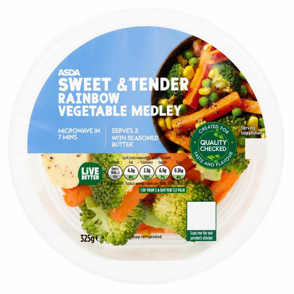 ASDA Sweet & Tender Rainbow Vegetable Medley 325g