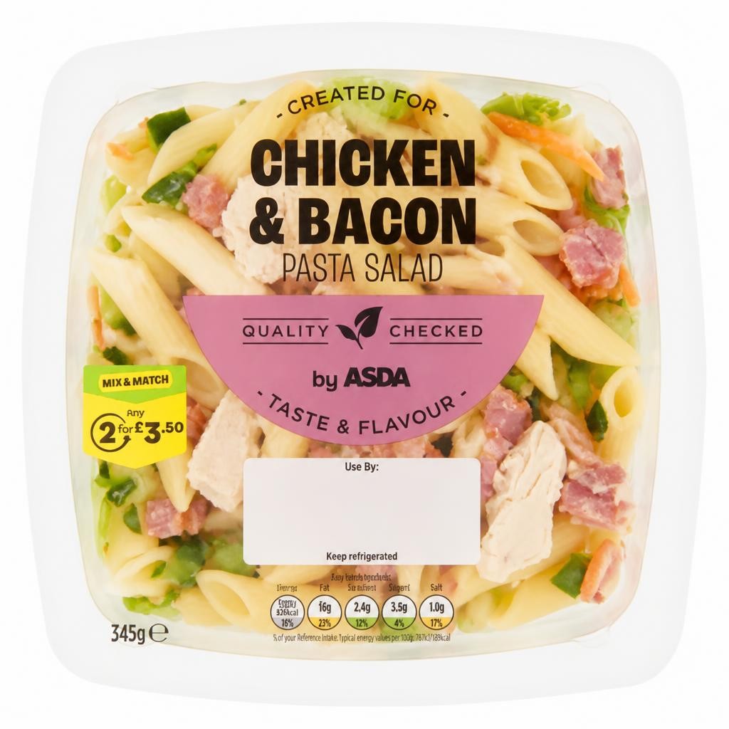 ASDA Chicken & Bacon Pasta Salad 345g